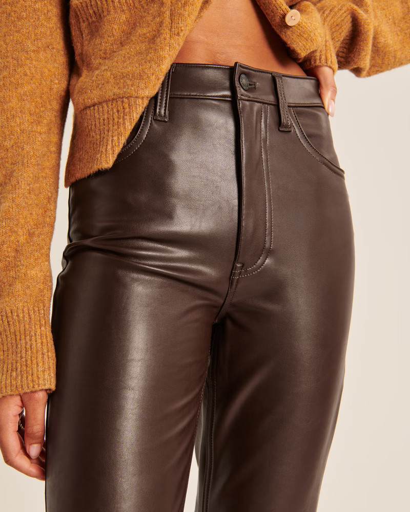 Vegan Leather 90s Straight Pant | Abercrombie & Fitch (US)