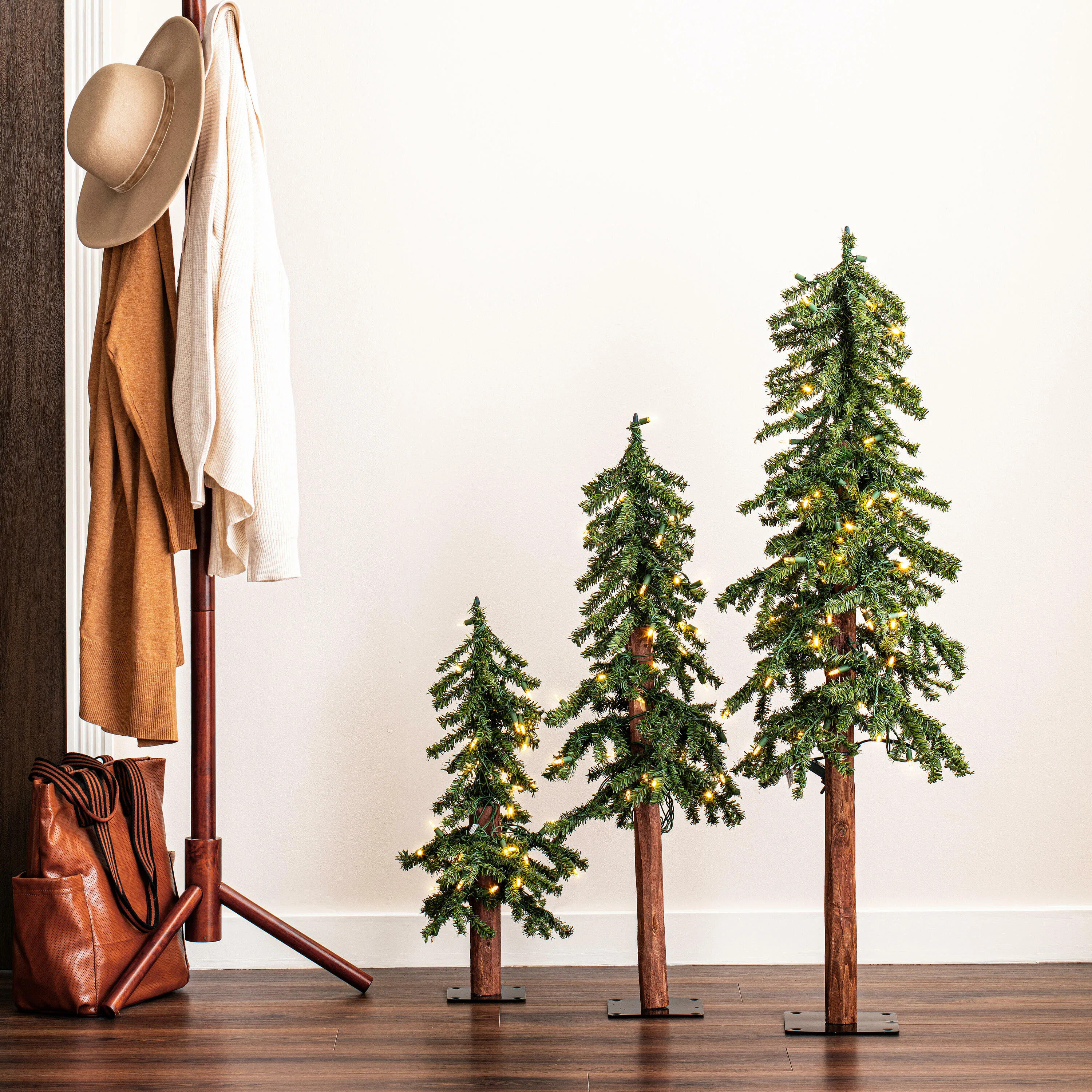 The Holiday Aisle® Natural Alpine Green Cedar Artificial Christmas Tree with 200 Clear Lights & ... | Wayfair North America