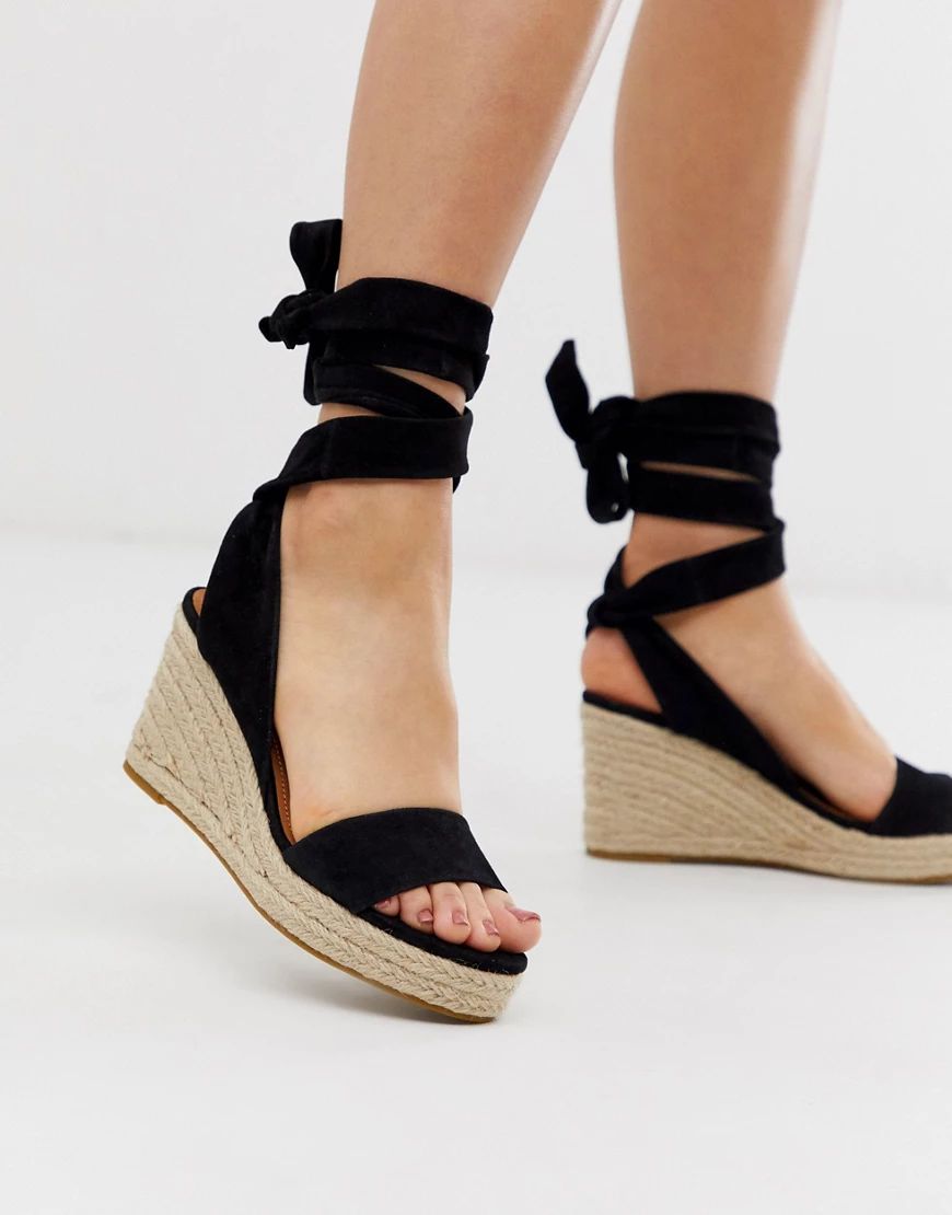 & Other Stories heeled espadrille sandals in black | ASOS (Global)