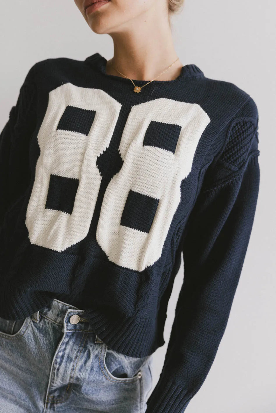 Jersey Cable Knit Sweater | Böhme US