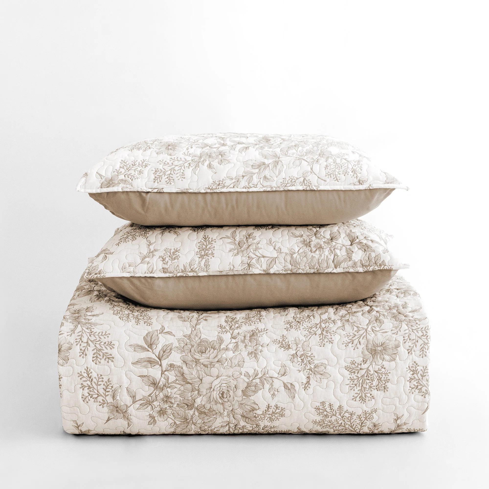 Wonderful Floral Quilt Set 3 Piece, Cotton Blend Bedding-100% Cotton Front | Wayfair North America