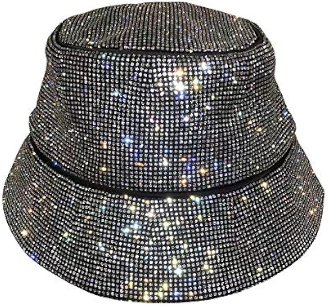 Crystal Rhinestone Bucket Hat Bling Bling Hat Hip Hop Rainbow Caps Headwea | Amazon (US)
