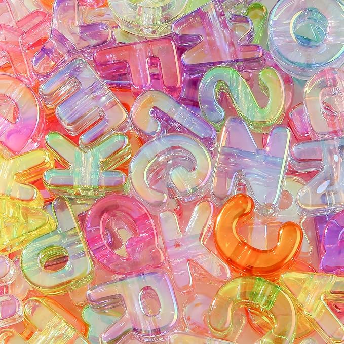 78Pcs Large Letter Beads Big Chunky Letter Bead A-Z Acrylic Alphabet Bubble Beads for Paracord Be... | Amazon (US)