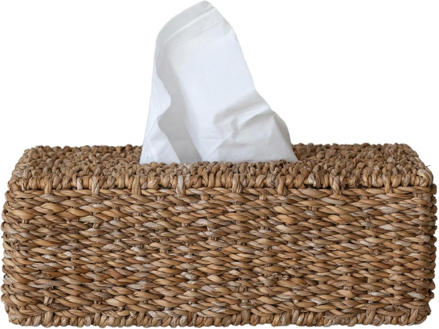 Creative Co-Op Hand-Woven Seagrass Tissue Box Cover, Natural | Amazon (US)