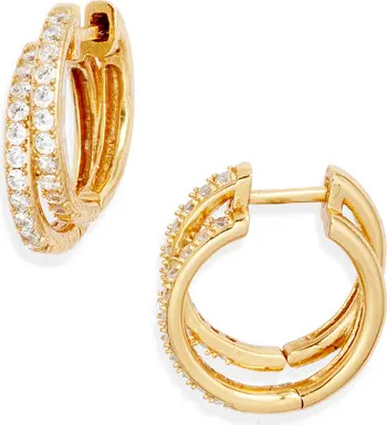 Cubic Zirconia Double Hoop Earrings | Nordstrom