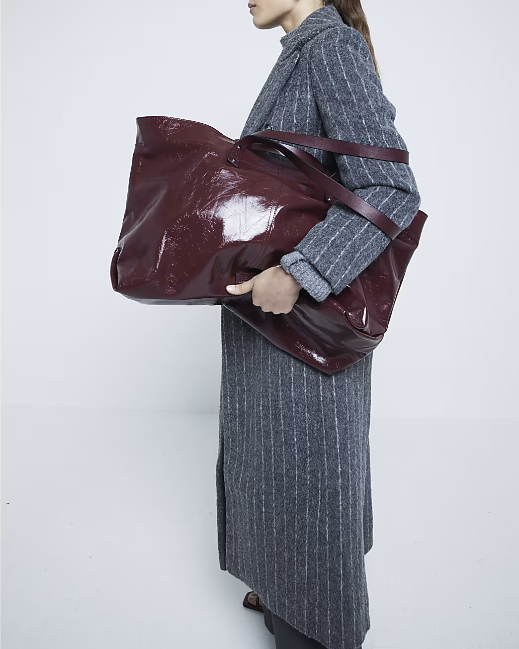 Red Oversized Leather Shopper Bag | River Island (UK & IE)