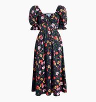 The Ophelia Dress - Navy Peony Bouquet Cotton Sateen | Hill House Home