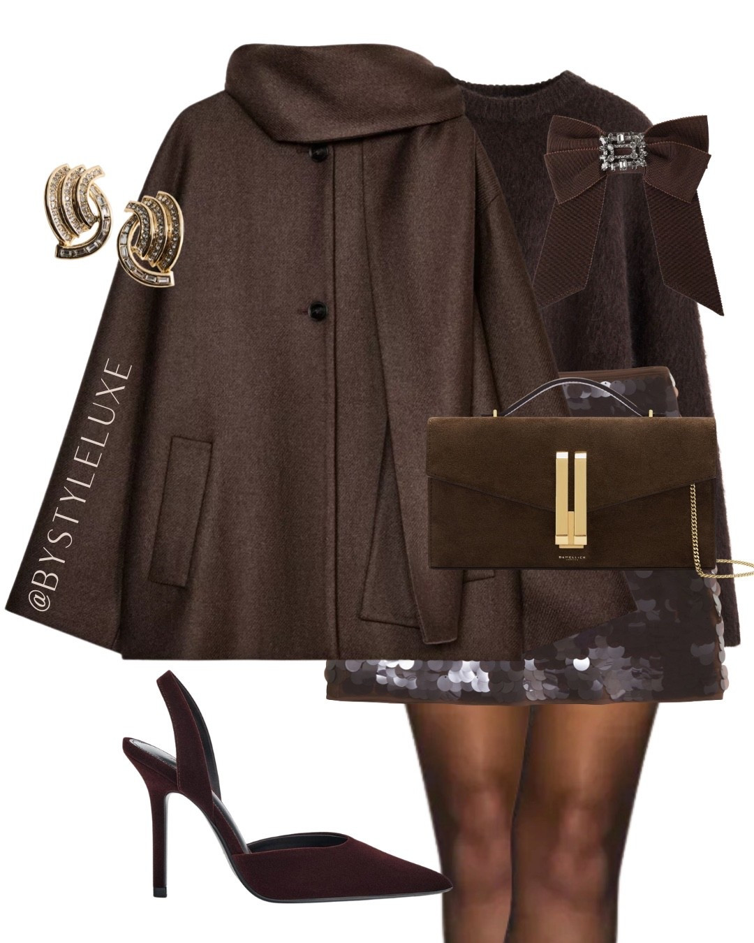 BROWN SCARF COAT - how to stay warm and chic for festive season with this new in Zara coat and brown party outfit 

#sequinskirt #wintercoat #zara

#LTKfestive #LTKwinter #LTKpartywear