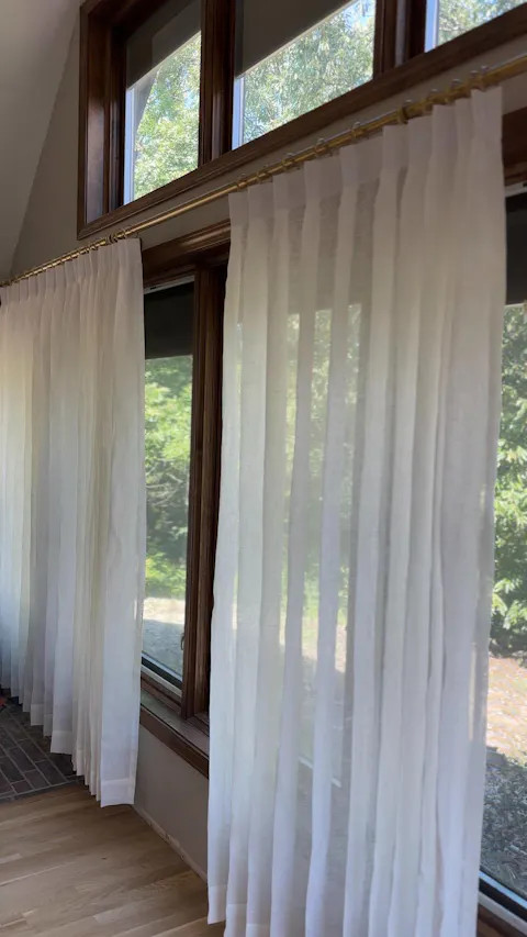 Joy 100% European Flax Linen Sheer Curtain Pleated | TWOPAGES