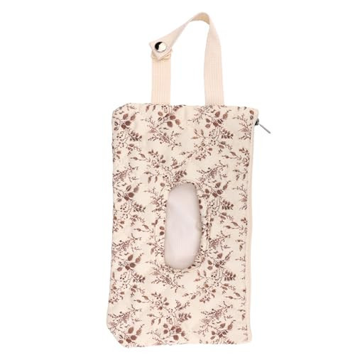 Quilted Wipes Pouch, Fillable Floral Baby Wipe Holder Cover with Lanyard Portable Mommy Bag for Stroller Travel Stroller Daily Casual (Brown) | Amazon (US)