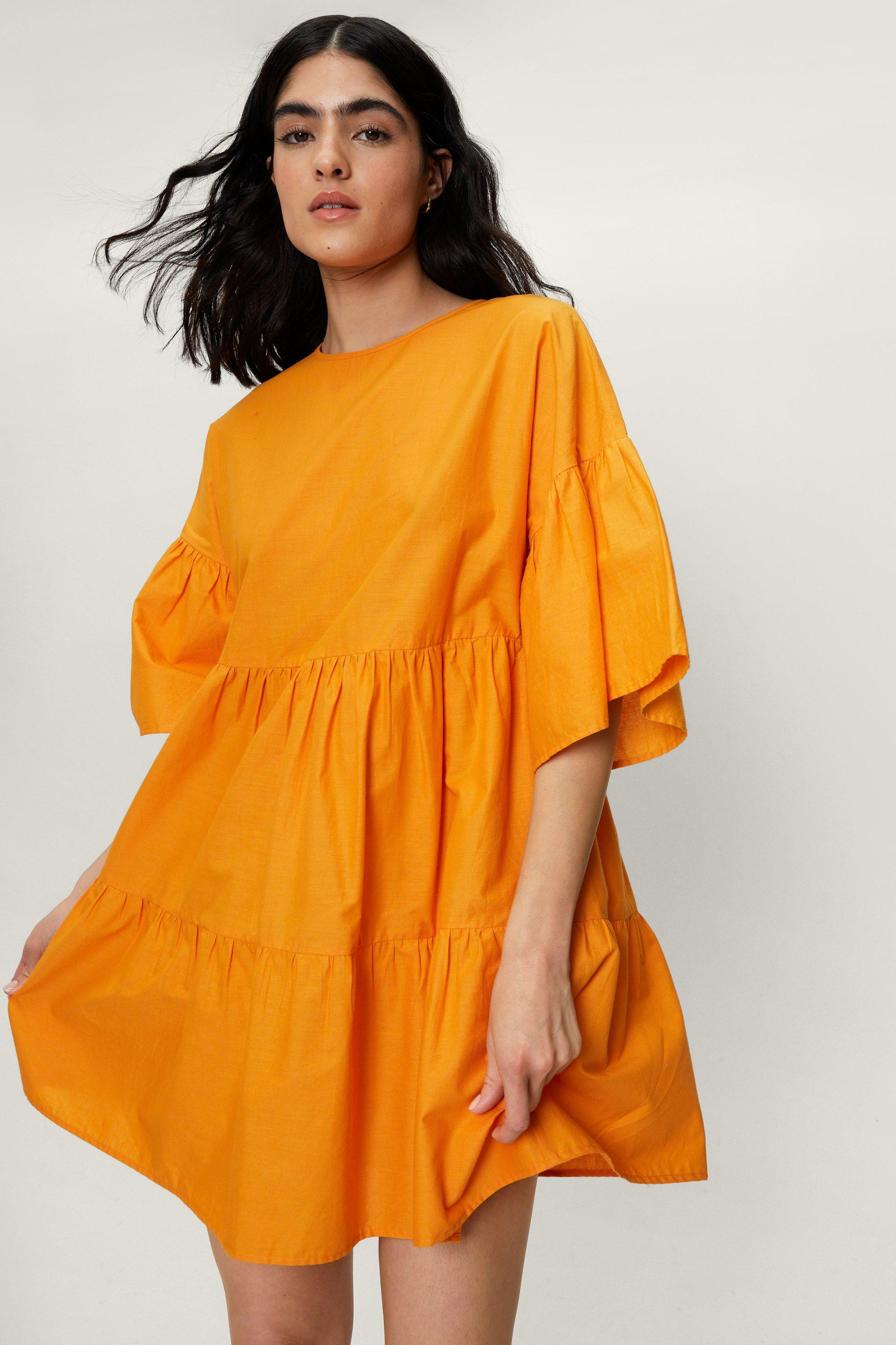 Cotton Poplin Mini Smock Dress | Nasty Gal (US)