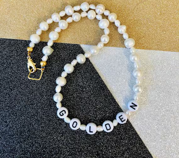 Harry Styles Golden Inspired Pearl Necklace, available in several lengths | Etsy (US)