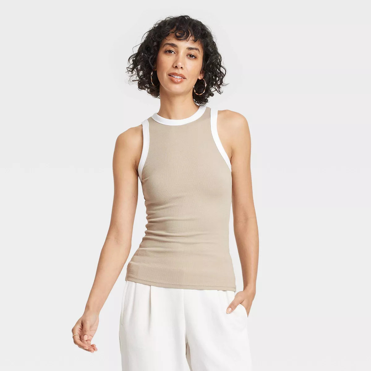 Women's Slim Fit Ribbed Tank Top - A New Day™ | Target