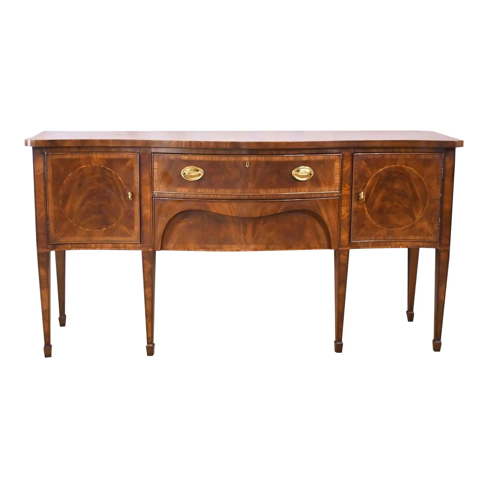 Henredon Aston Court Banded Mahogany Aston Court Hepplewhite Style Buffet Sideboard Credenza | Chairish