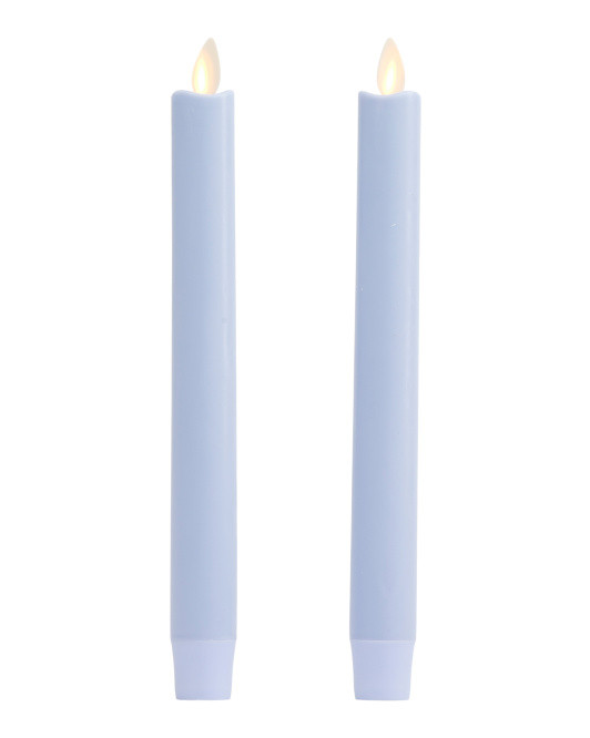 Set Of 2 Smooth Dipped Unscented Moving Flame Taper Candles | TJ Maxx