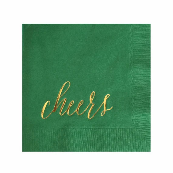 Cheers Napkins - Gold Foil Napkins - St Patricks Day Napkins | Etsy (US)