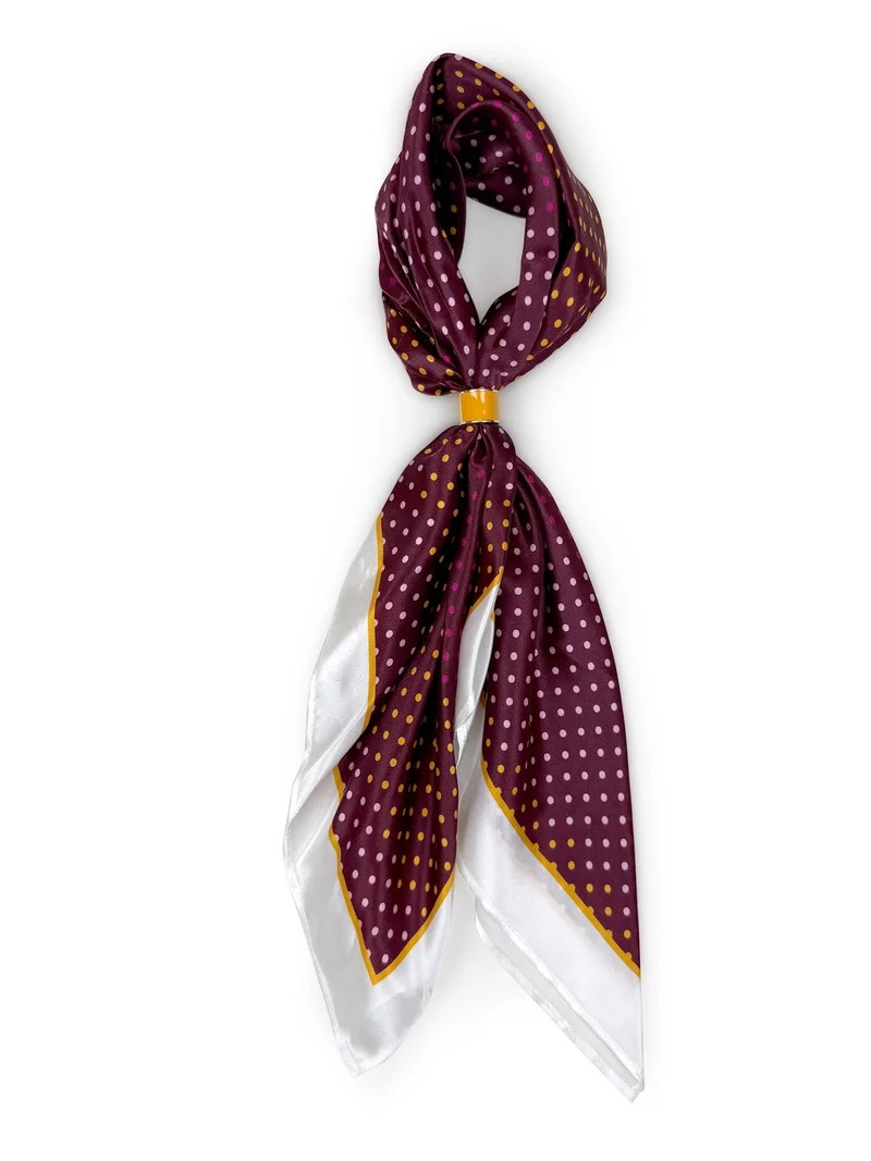 Free Assembly Women's Print Silk Scarf, Merlot Wine | Walmart (US)