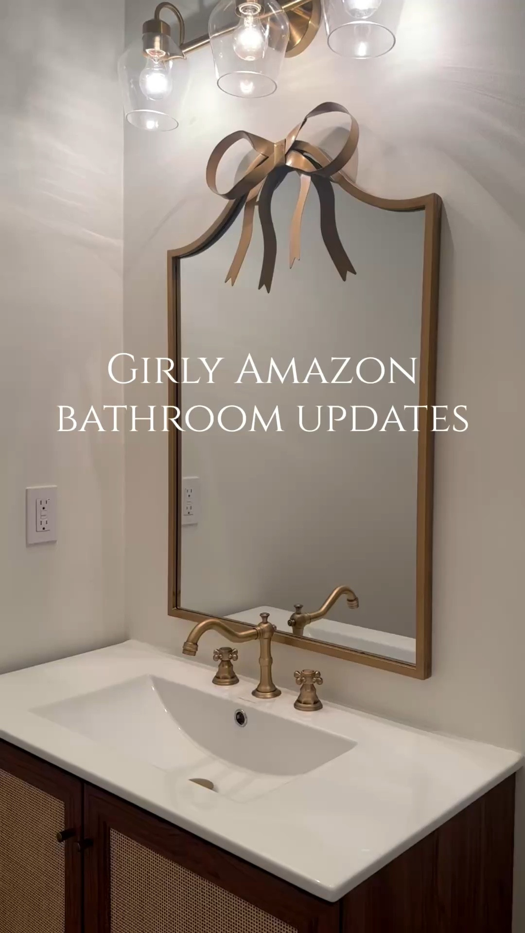 Updating my daughter's bathroom. Vanity from Swiss Madison from Amazon. 

Mirror: Kirklands
Faucet: Home Depot
Light: Lowe's 

#LTKHome