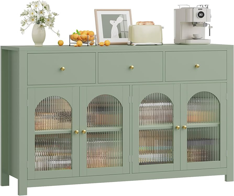 FINETONES Buffet Cabinet with Storage, 55.1" Large Sideboard Buffet Cabinet, Farmhouse Kitchen Ca... | Amazon (US)