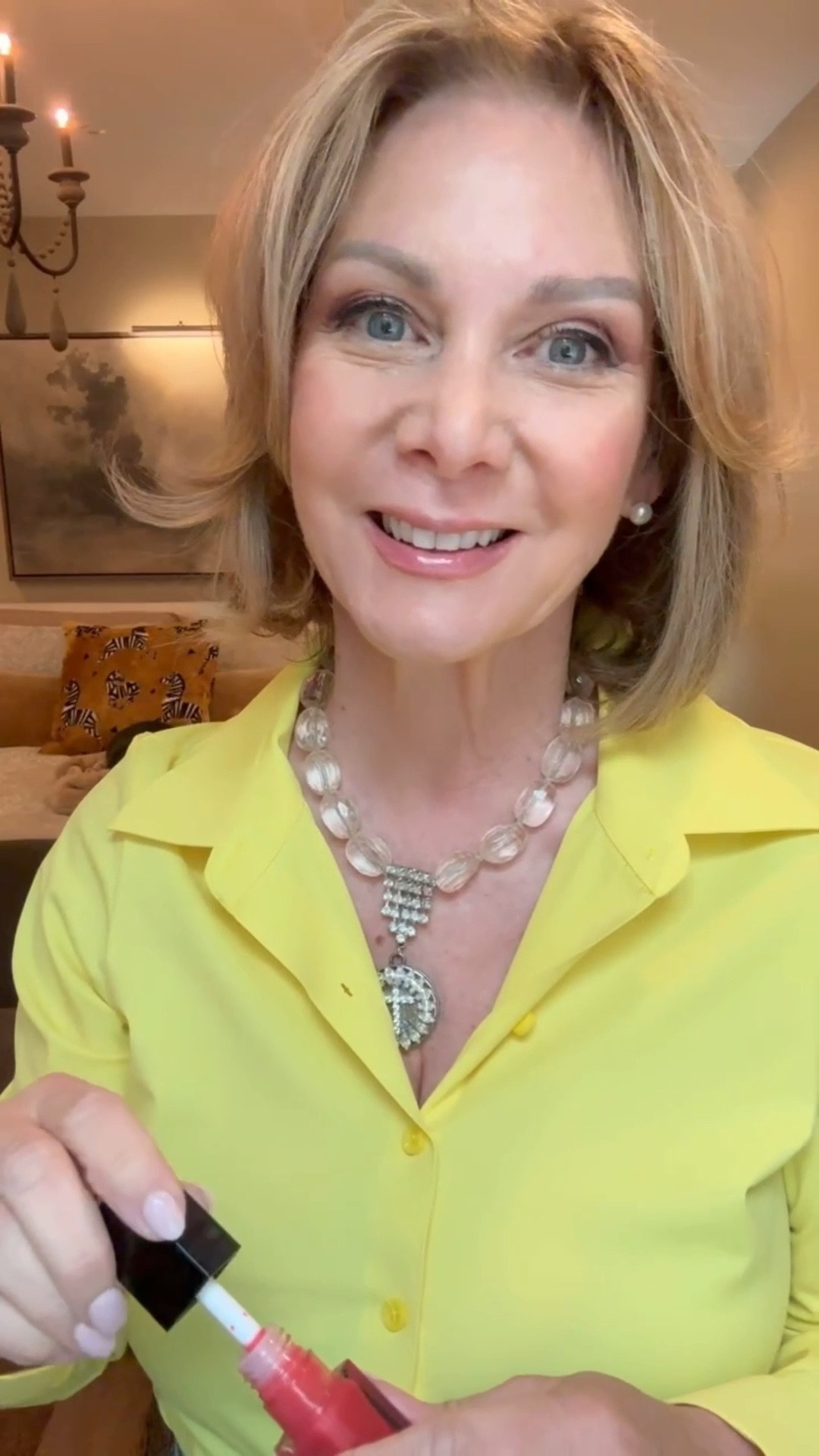 It was haircut and filming day and I had to wear my absolute favorite new button up from you guessed it… AMAZON! 

I purchased this shirt in white and it was white button up perfection! It is soft, has stretch, no wrinkle and is so versatile and stylish with perfect colors for spring! 

I could not wait to get my hands on another color so I ordered yellow. Up next, most likely the bright pink. 

Be sure to check it out, there are NUMEROUS colors available, you will not be disappointed! 

Necklace Made in the Deep South, new styles available at The Willow Tree. 

#LTKOver40 #LTKootd #LTKspringtrends