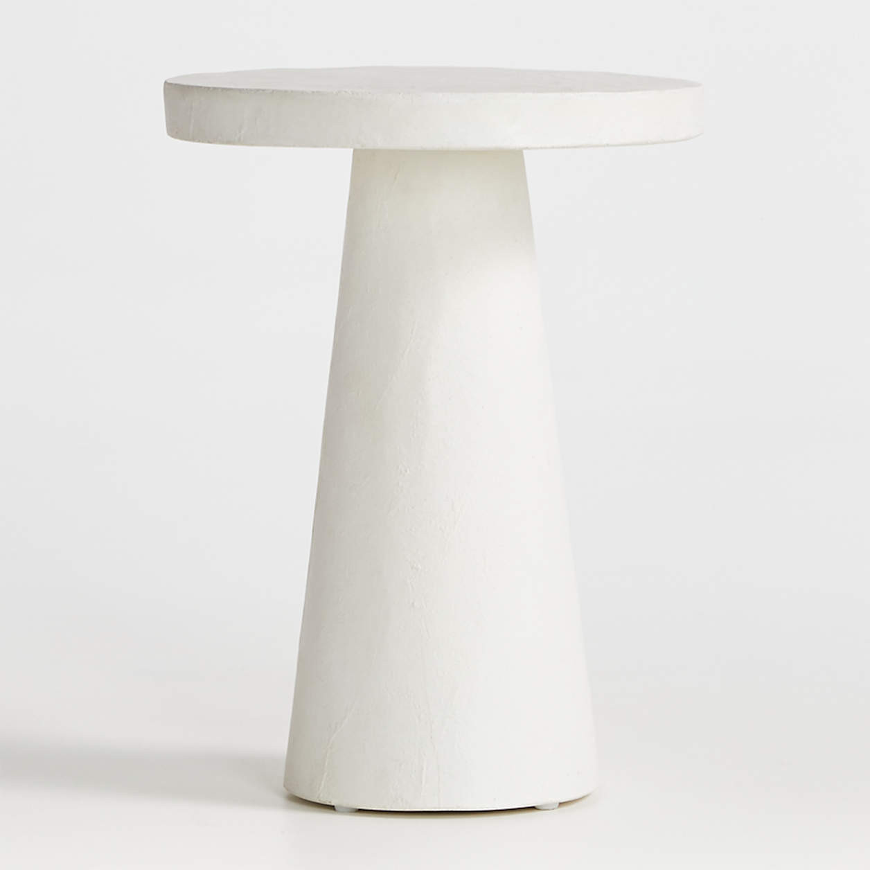 Willy White Plaster Pedestal Side Table + Reviews | Crate & Barrel | Crate & Barrel