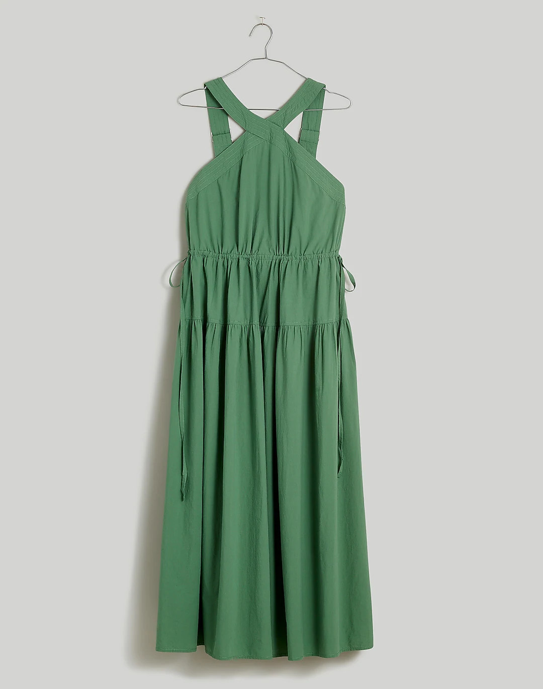 Poplin Halter Tiered Midi Dress | Madewell