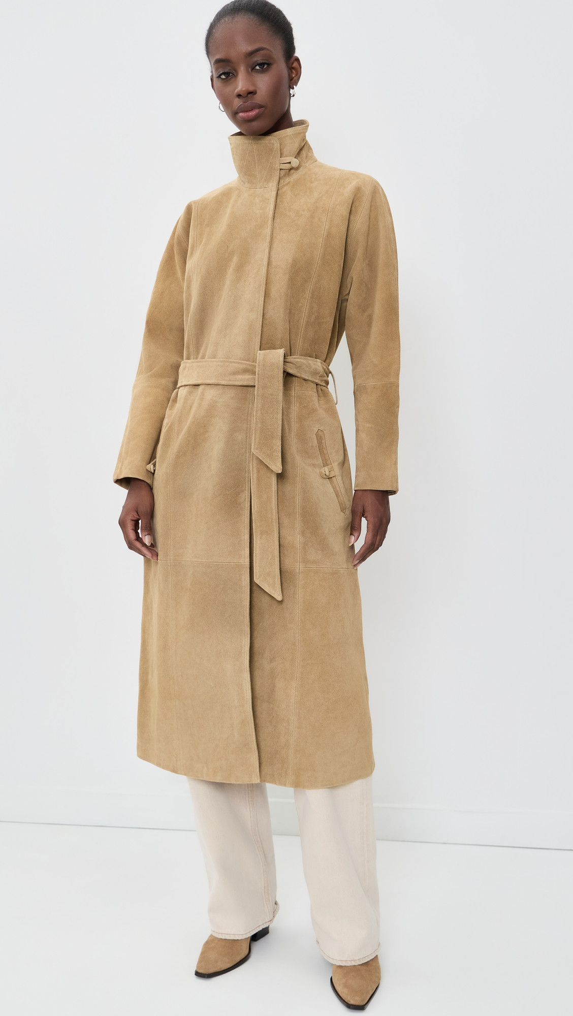 Marlene Suede Trench Coat - Tan | Shopbop