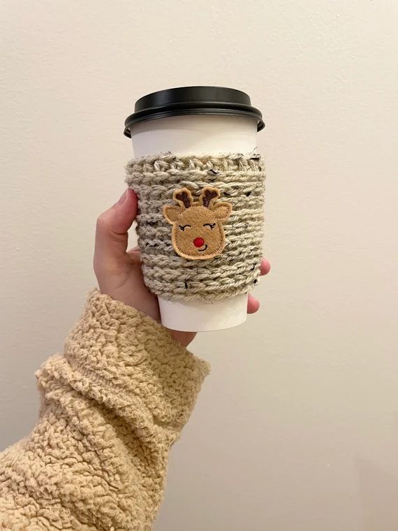 Reindeer Coffee Sleeve  Made to Order  Rudolph Christmas | Etsy | Etsy (US)