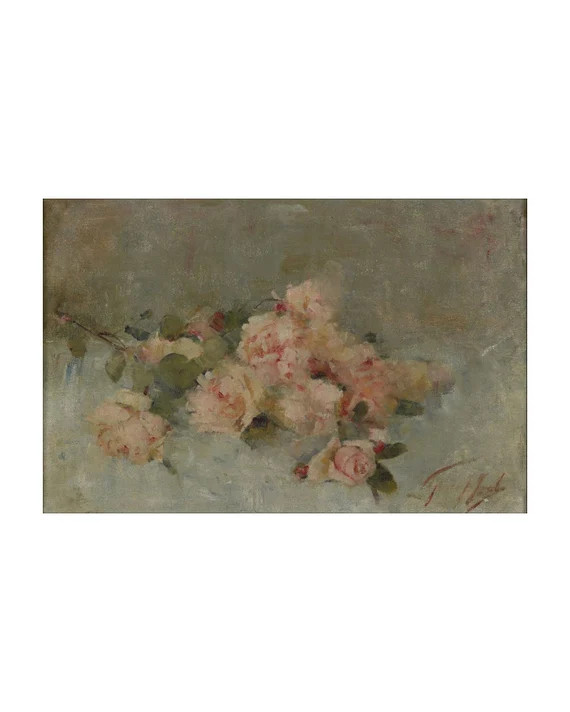 Roses II. Antique Flowers Painting. Oil Painting Flowers - Etsy | Etsy (US)