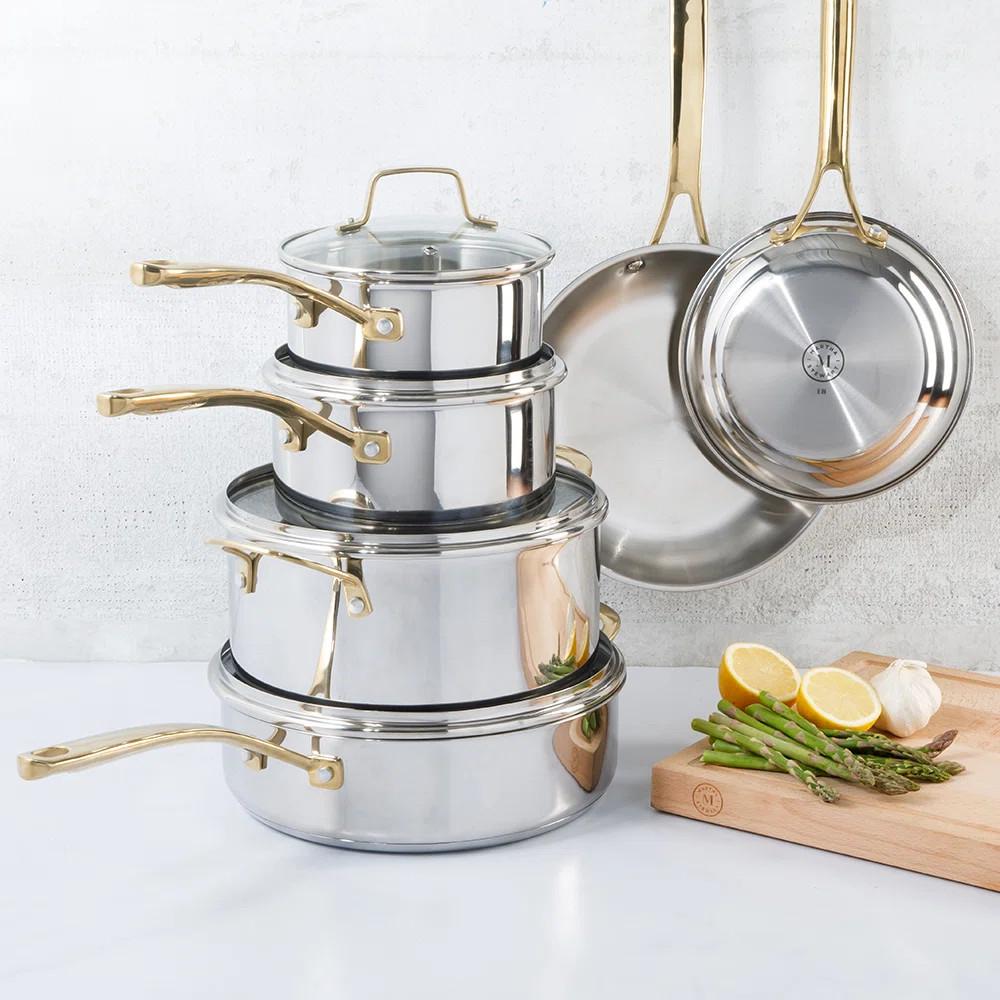 Martha Stewart 10 Pieces Stainless Steel Cookware Set | Wayfair North America