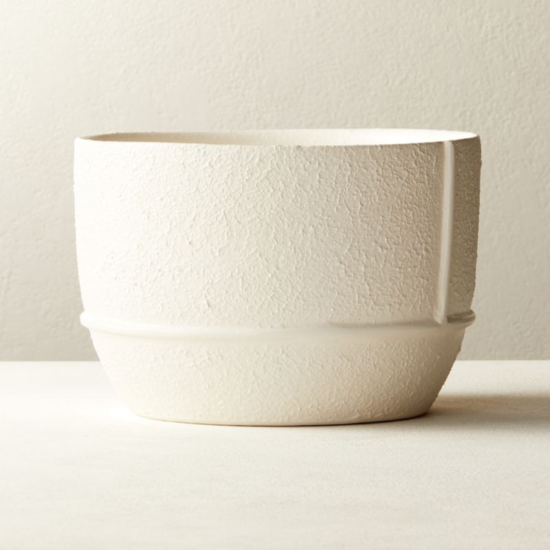 Theory Large White Textured Planter + Reviews | CB2 | CB2