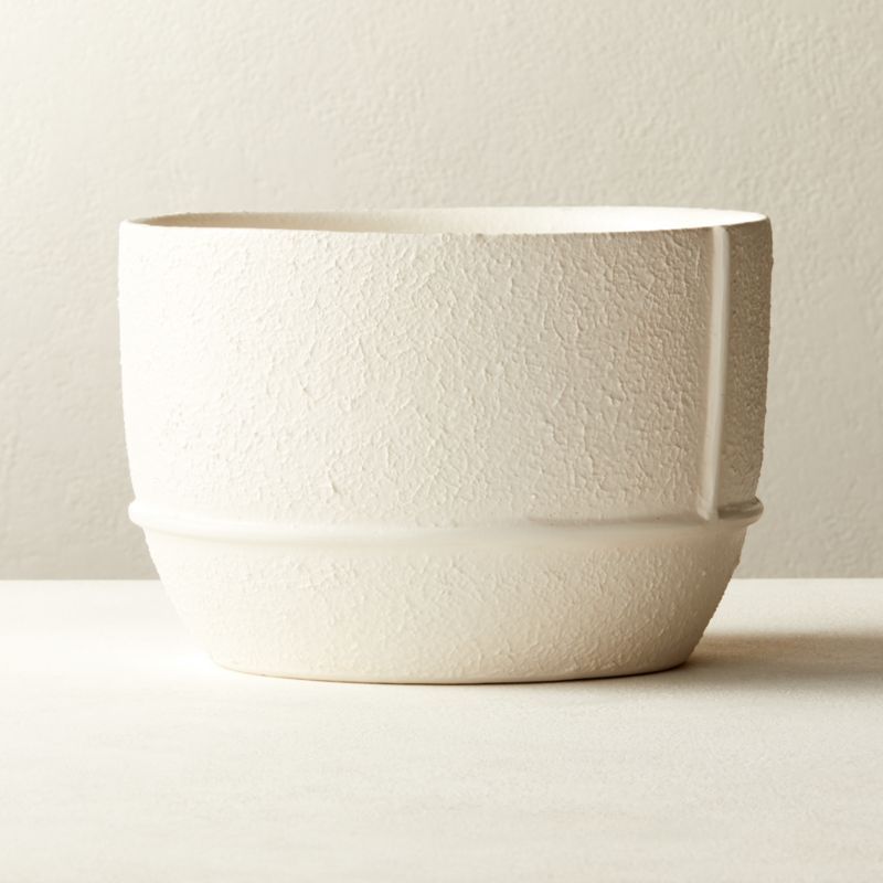 Theory Large White Textured Planter + Reviews | CB2 | CB2