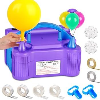 Balloon Pump Electric, Keaibuding Balloon Air Pump Dual Nozzle Balloon Inflator Blower with Ballo... | Amazon (US)