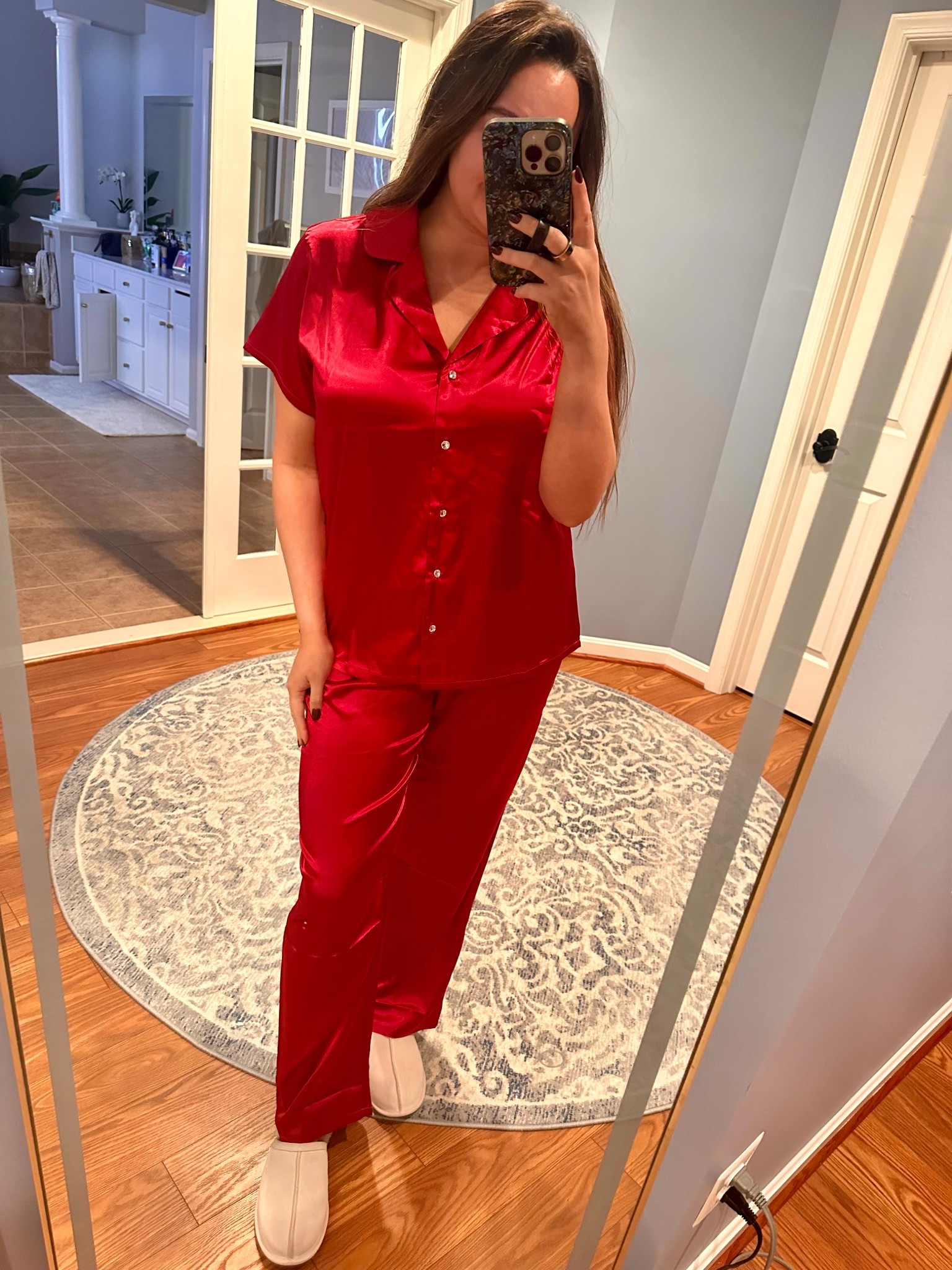 love these beautiful PJs with the rhinestone buttons!