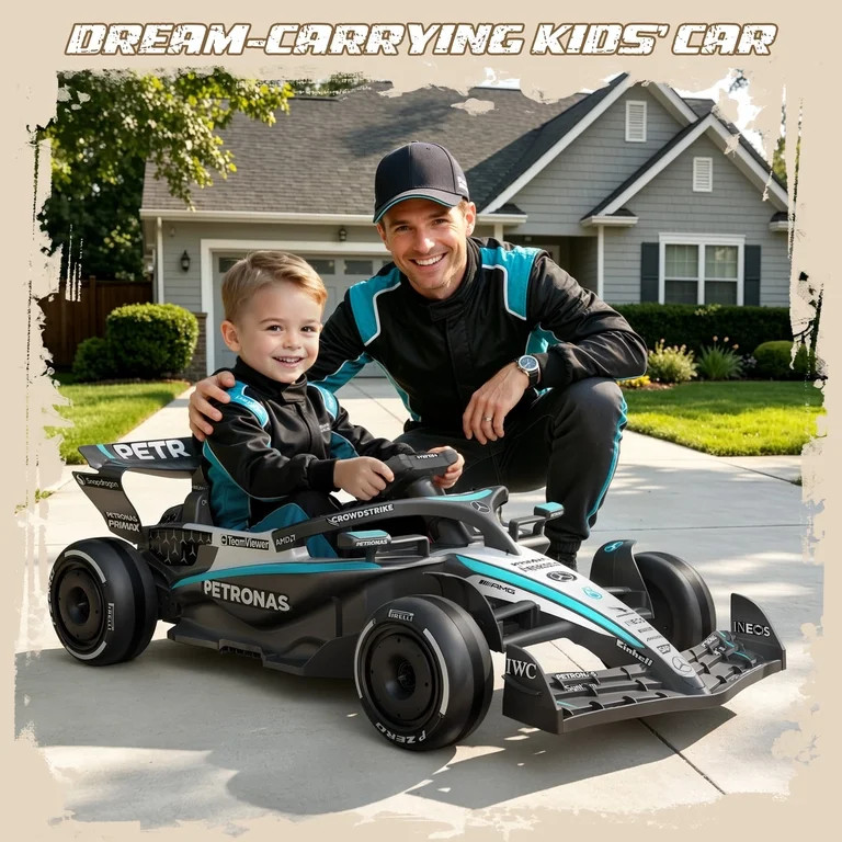 Mercedes-Benz F1 W16 Electric Go Kart, iYofe 12V Go Kart for Kids with Remote Control, Soft Start... | Walmart (US)
