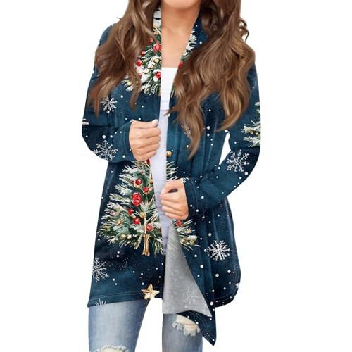 Ugly Christmas Sweater Women Holiday Sweaters Women's Ugly Christmas Sweater Christmas Sweaters for Women 2024 Plus Size Petite Cardigan Sweaters (Xx-Large,D-Dark Blue) | Amazon (US)