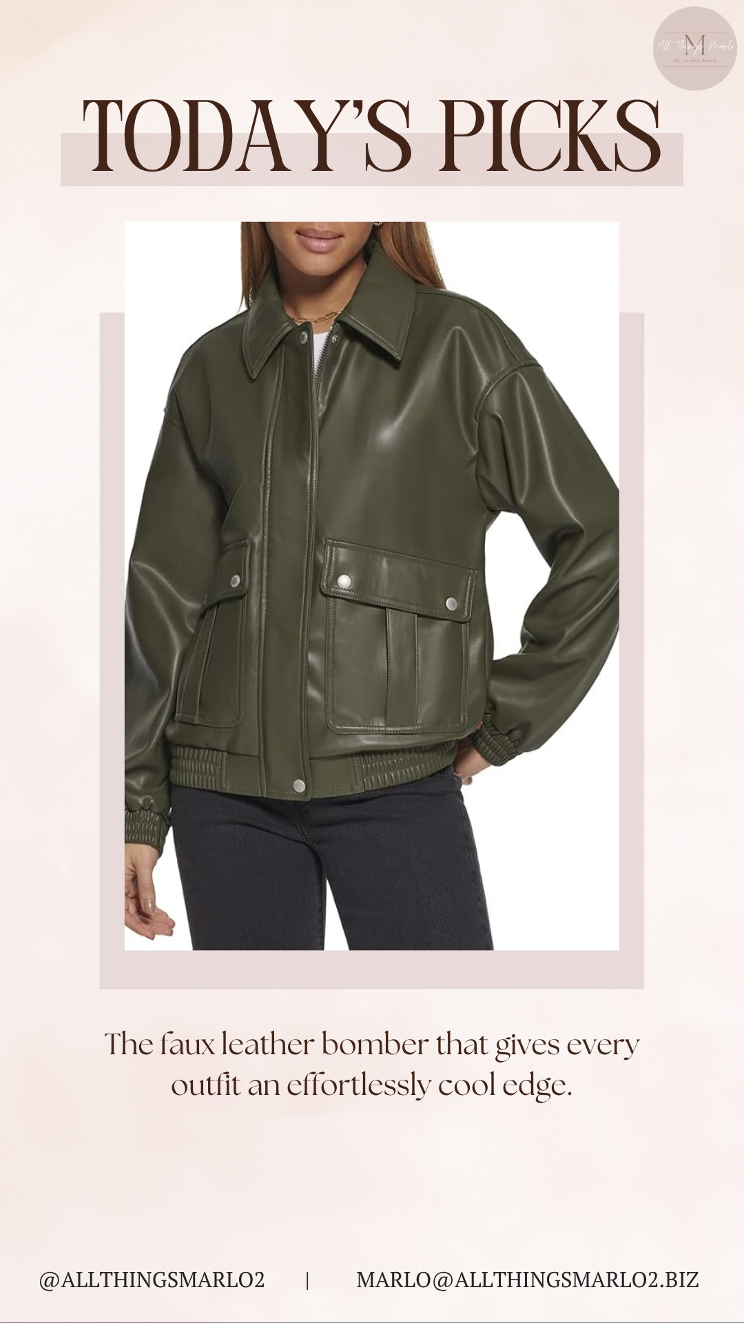 The faux leather bomber that gives every outfit an effortlessly cool edge. 

 #LTKSeasonal #LTKWorkwear #LTKTravel