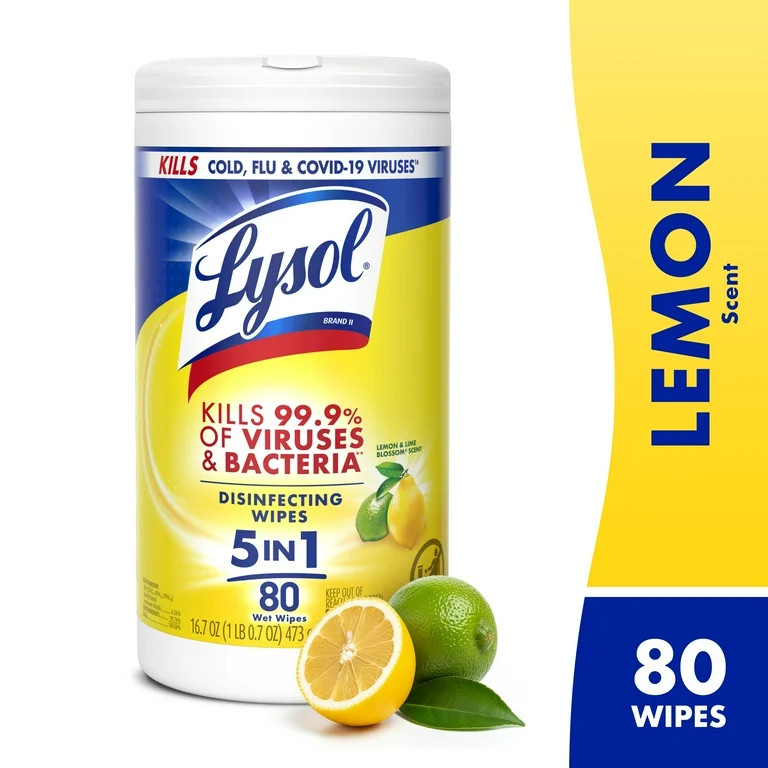 Lysol® Disinfectant Wipes, Multi-Surface Antibacterial Cleaning Wipes, Lemon and Lime Blossom, 8... | Walmart (US)
