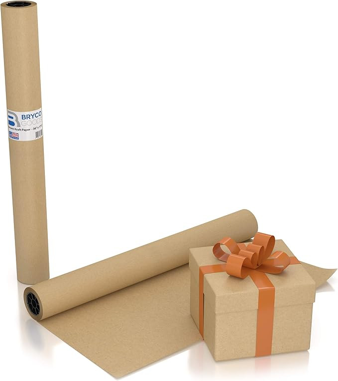 Large Brown Kraft Paper Roll - 36" x 1200" (100 ft) - Made in USA - Ideal for Gift Wrapping, Pack... | Amazon (US)