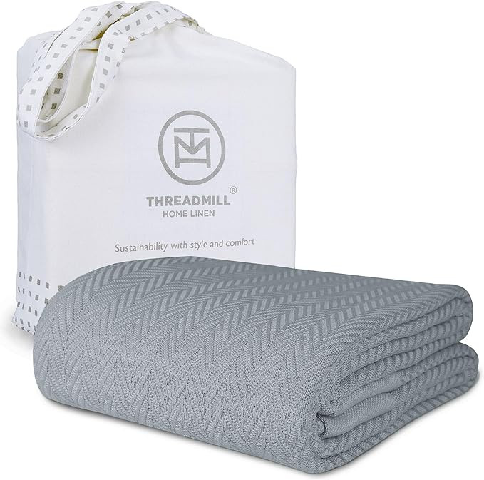 Threadmill Luxury Cotton Blankets for Queen Size Bed | All-Season 100% Cotton Queen Size Blanket ... | Amazon (US)