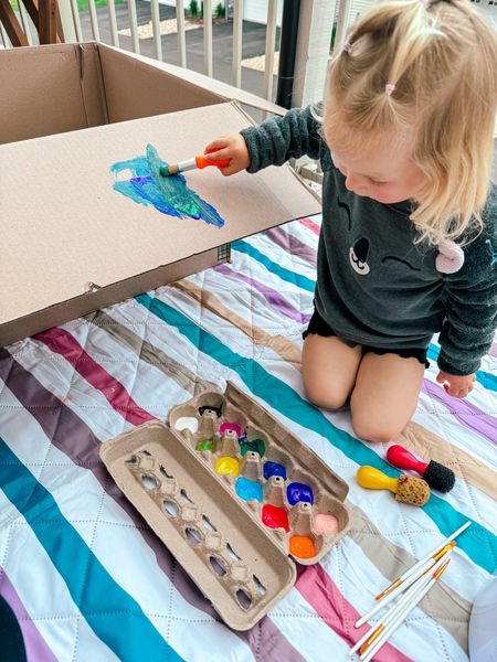 Easy toddler activity with empty Amazon boxes! 📦🎨

#LTKBaby #LTKFamily #LTKKids