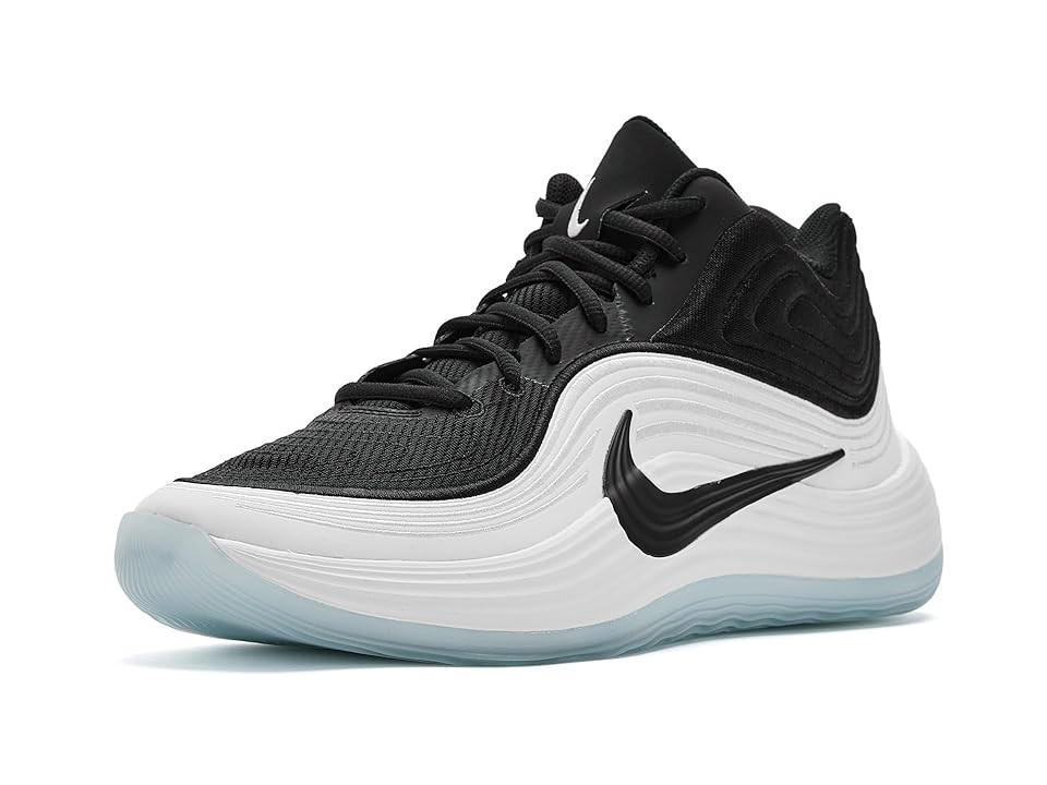 Nike Basketball Precision 8 Mid Men's Basketball Shoes Black/Black/White/Ice Blue: 6 D - Medium, Textile | Zappos.com