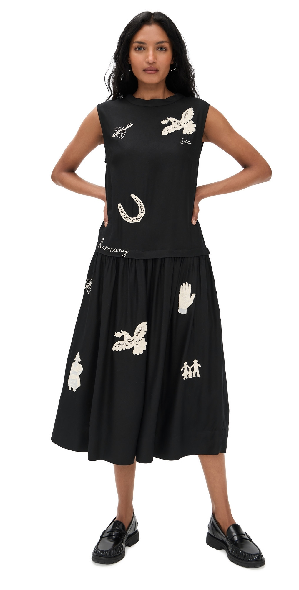 Sea Ellison Solid Tank Midi Dress Black XS | Shopbop