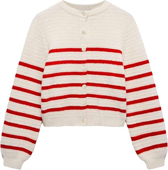 Womens Cardigan Sweaters Cropped Long Sleeve Button Knit Sweater Outerwear Casual Fall Trendy Jac... | Amazon (US)