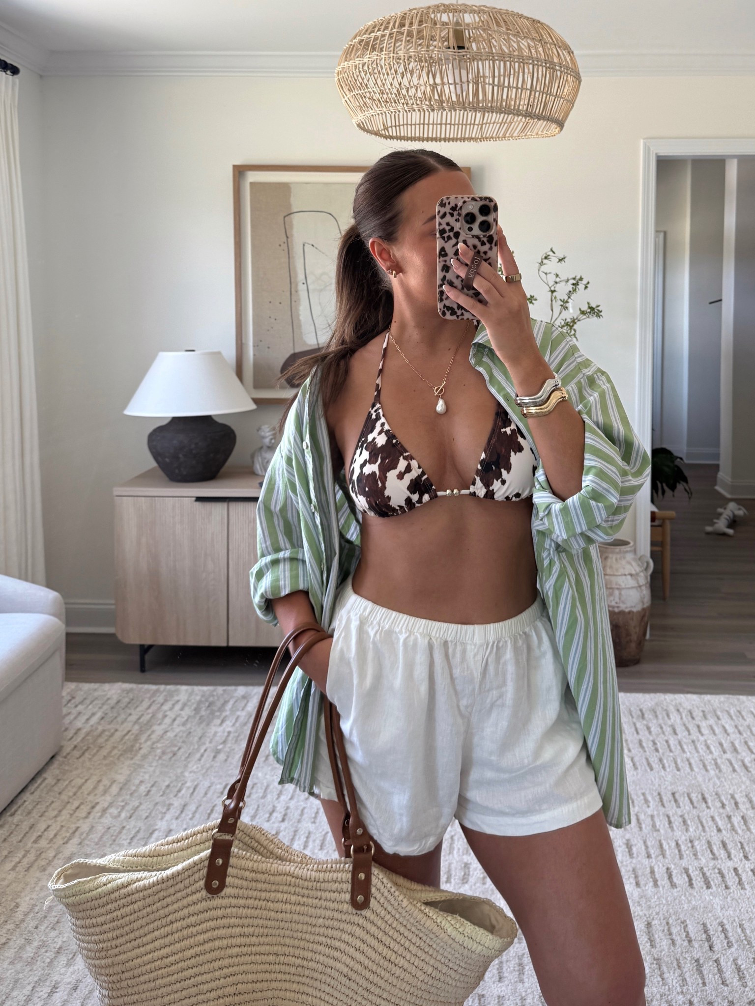 Wearing a medium in shorts and bikini top. 
Size large in the button down. 
Resort pool outfit. Target swimwear. Target swim. Target fashion. Button down cover up. Loopy case. 

#LTKSwim #LTKSeasonal #LTKStyleTip