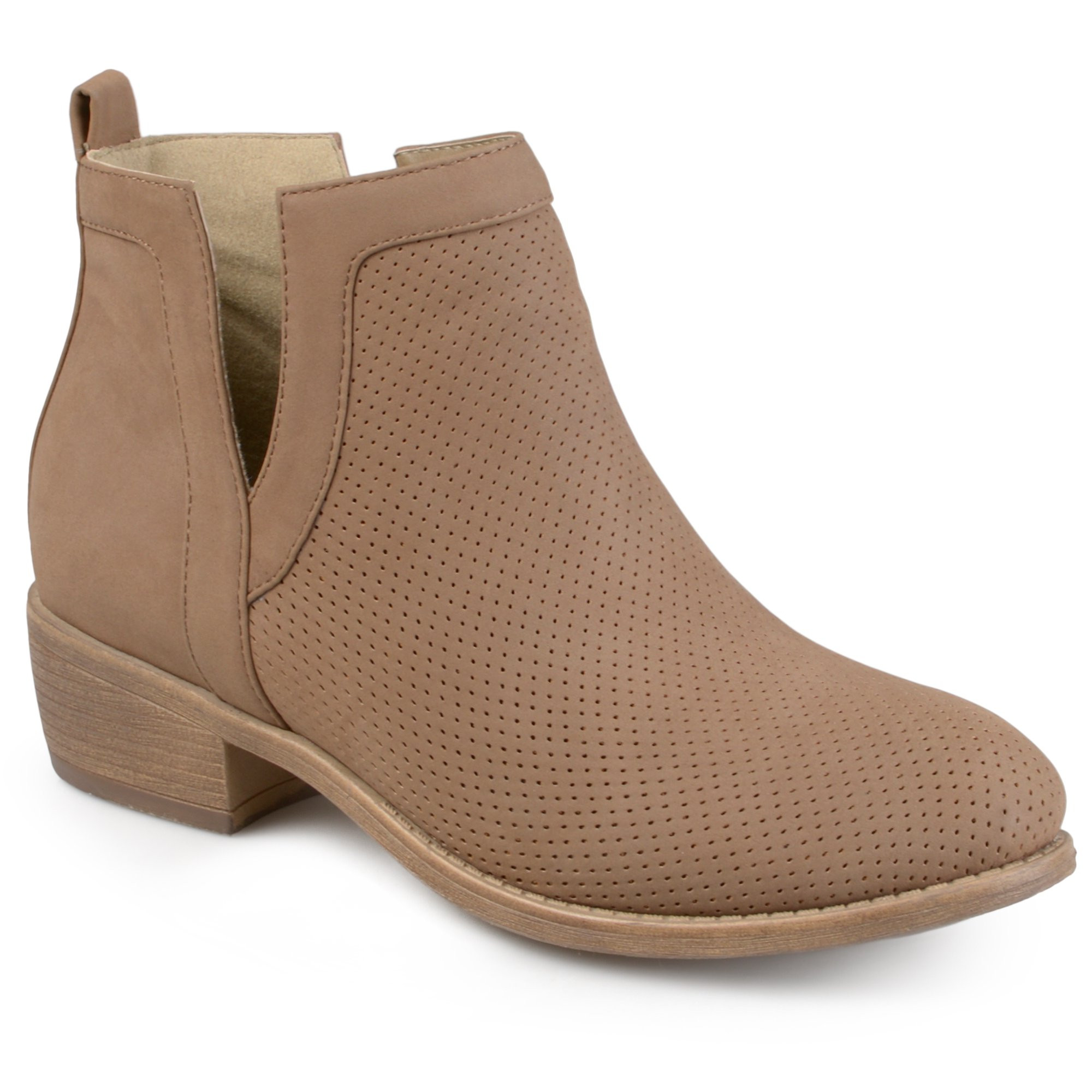 Women's Faux Suede Cut-out Pinhole Round Toe Boots | Walmart (US)