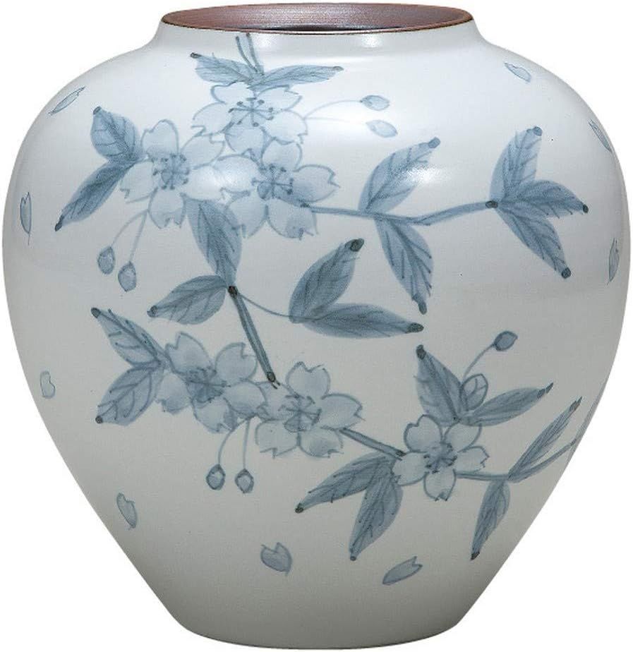Kutani Pottery Hand Made Vase Size:6 Blue Cherryblossoms 桜ちらし from Japan K5-1287 | Amazon (US)
