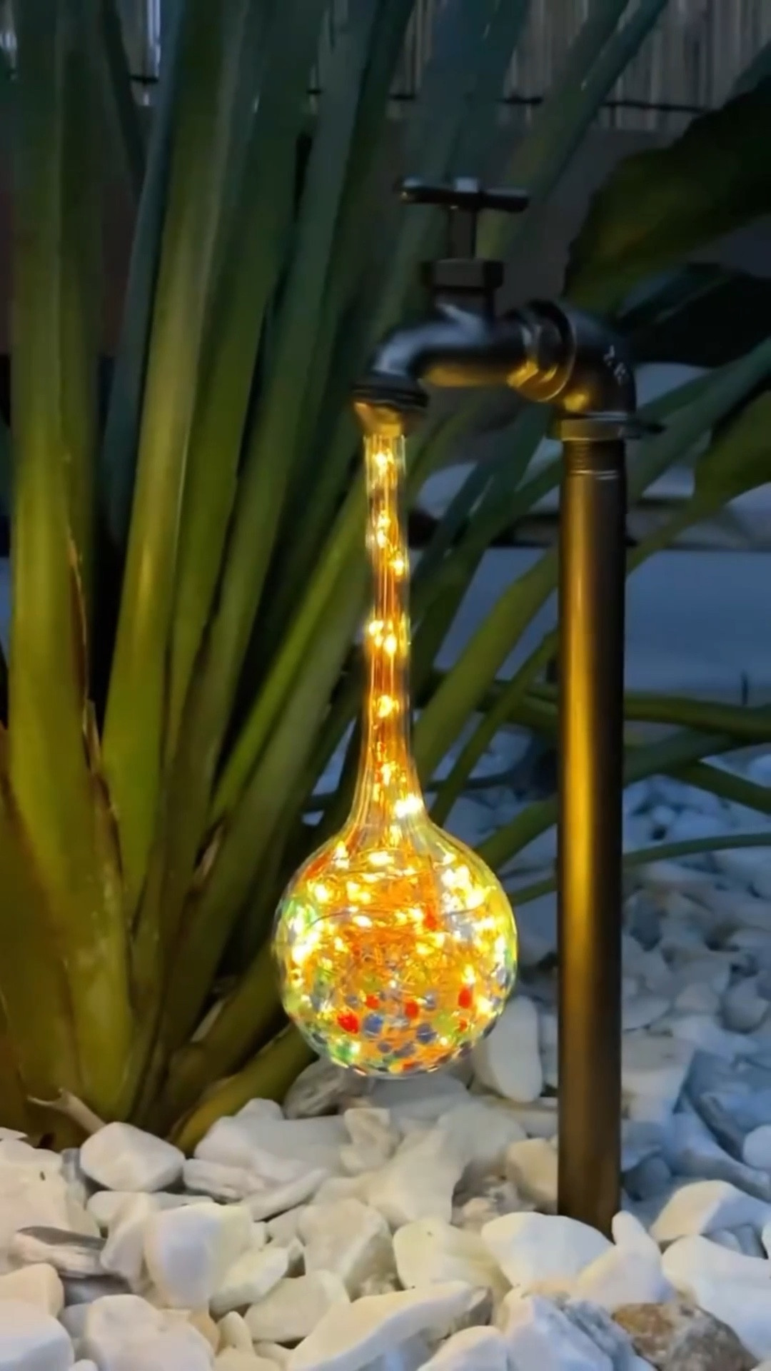 DIY Waterdrop lights, garden lights, garden lighting, path lights