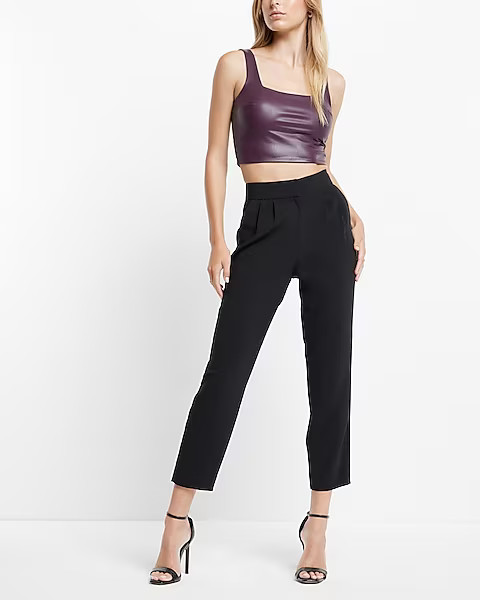 Super High Waisted Pleated Ankle Pant | Express