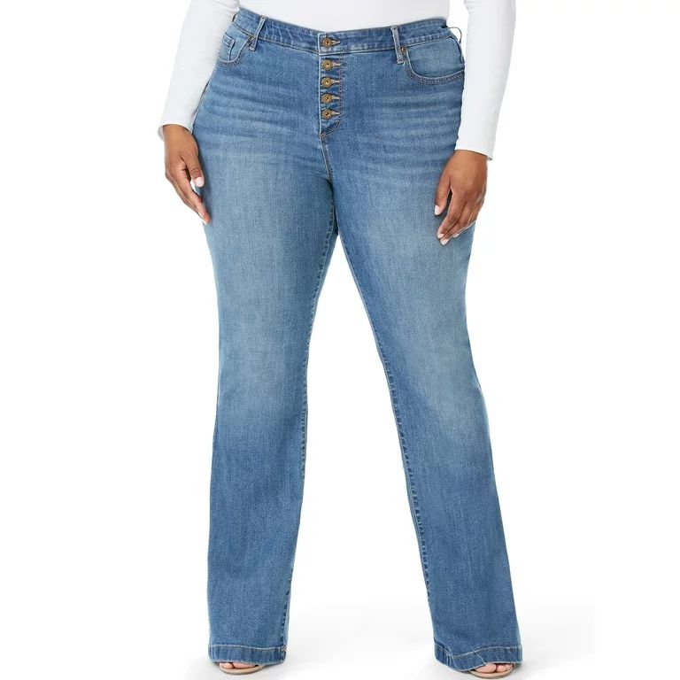 Sofia Jeans by Sofia Vergara Plus Size Melisa High-Rise Flare Jeans | Walmart (US)